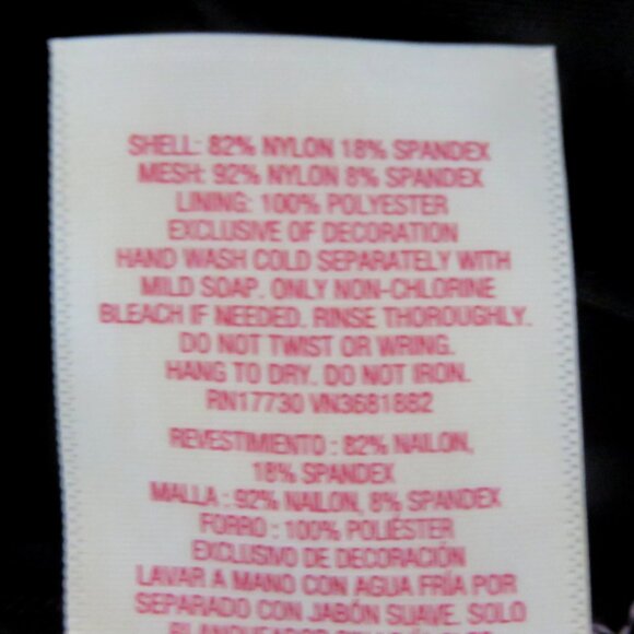 Xhilaration Black Triangle String Bikini Top Blue Pink & Mesh Trim Accents - M - Picture 8 of 9